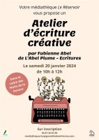 Affiche Atelier d'écriture créative 2024 © Médiathèque Le Réservoir - Lespignan